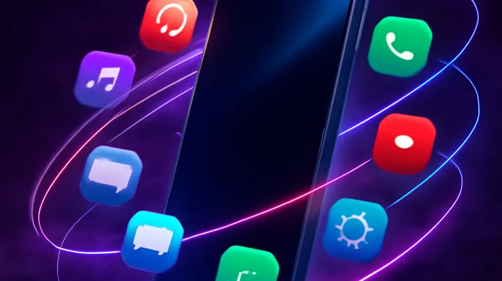 67777BED COM Sleek smartphone floating in space